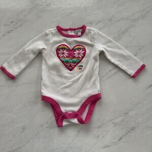 Baby Gap holiday 2009 thermal heart fair isle one piece long sleeve 3-6 mo girls